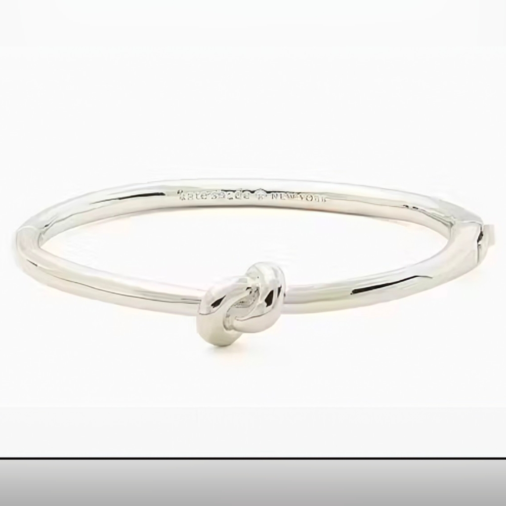 🆕 KATE SPADE "Sailors Knot" Silver Hinged Bangle Bracelet